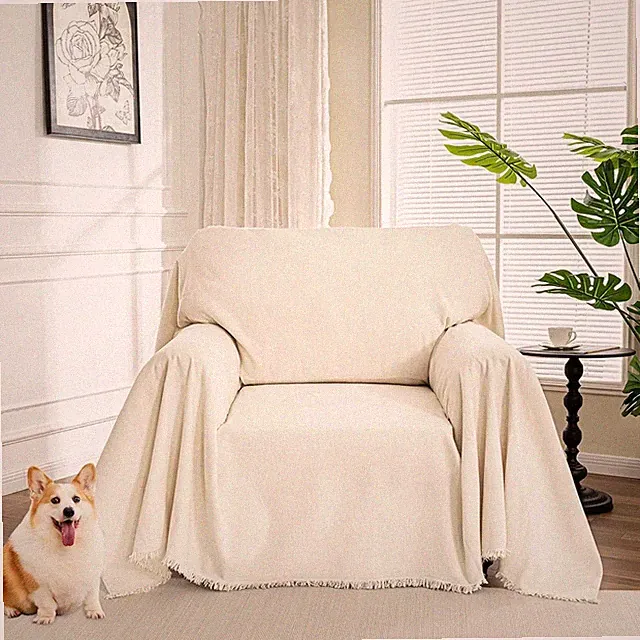 Oversized Chair Cover Washable Recliner Protector for Couch Sofa with Tassels