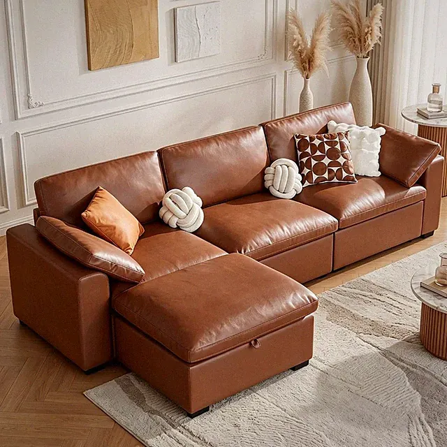 Oversized Cloud Modular Sectional Sofa for Living Room, Cloud Couch with Ottoman
