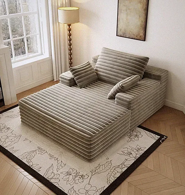 Oversized Corduroy Lazy Sofa, Corduroy Accent Lounge Chair for Living Room