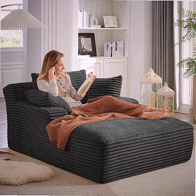 Oversized Deepseat Chaise Lounge Sofa Comfy Upholstered Chair Cloud Sleeper Sofa
