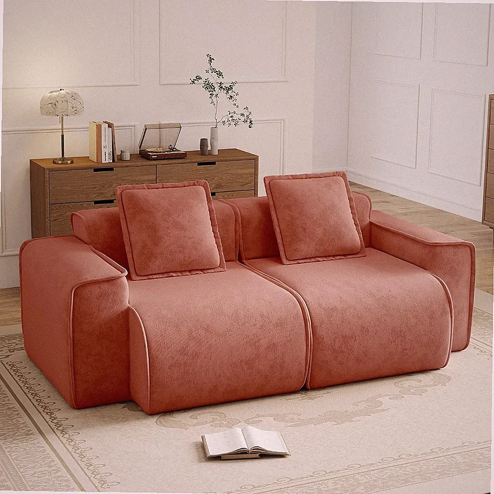 Oversized Modular Boneless Sectional Couches for Living Room, 79" Premium Velevt