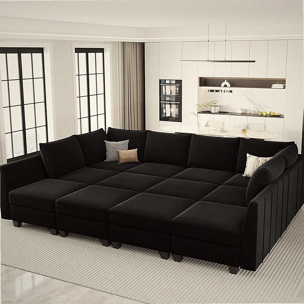 Oversized Modular Sectional Couch Sleeper Sofa with Storage Velvet Sectional Sof