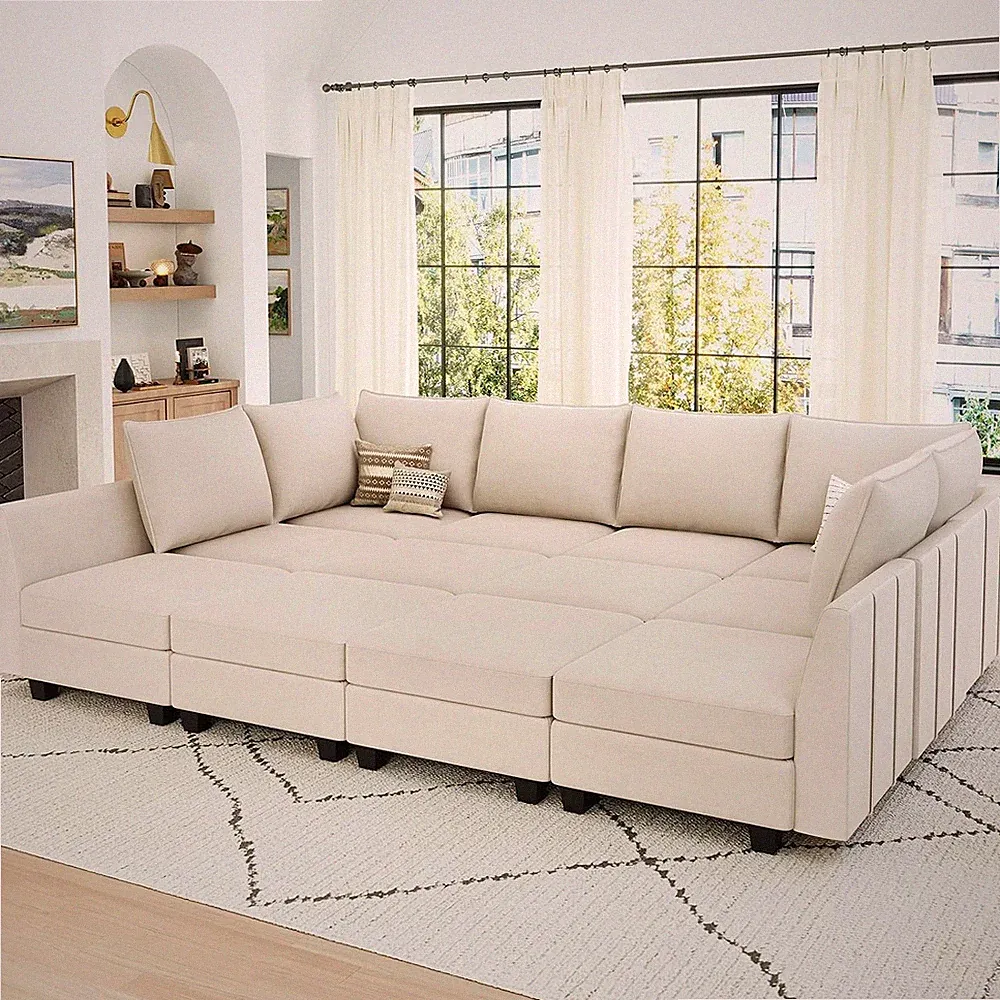 Oversized Modular Sectional Couch Sleeper Sofa with Storage Velvet Sectional Sof