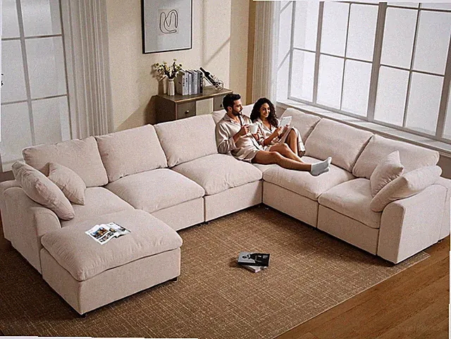 Oversized Modular Sectional Sofa, 7 Seater Cloud Couch with Ottoman