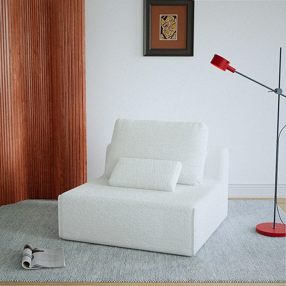 Oversized Modular Sectional Sofa Boucle Couch Set 39.37"W 39.37"L
