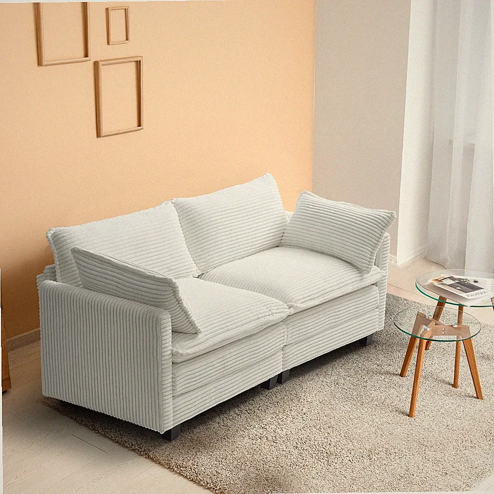 Oversized Modular Sectional Sofa Comfortable Sleeper Sofa Couch Set with Ottoman