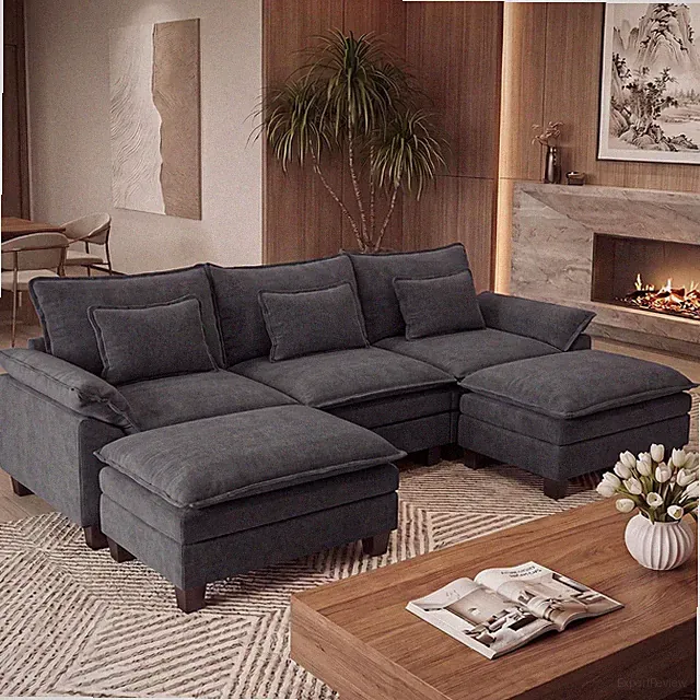 Oversized Modular Sectional Sofa，Dark Gray：122" U Shaped