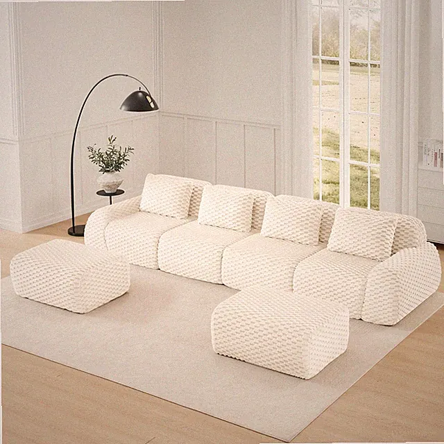 Oversized Modular Sectional Sofa Deep Seat Boneless Sofa For Living Room