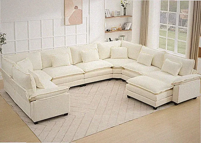 Oversized Modular Sectional Sofa Set, Convertible Deep Seat Cloud Couch with Ott