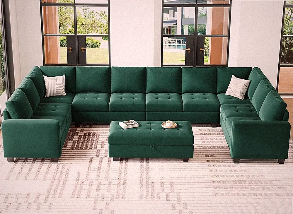 Oversized Modular Sectional Sofa U Shaped Sofa with Storage Ottoman Convertible