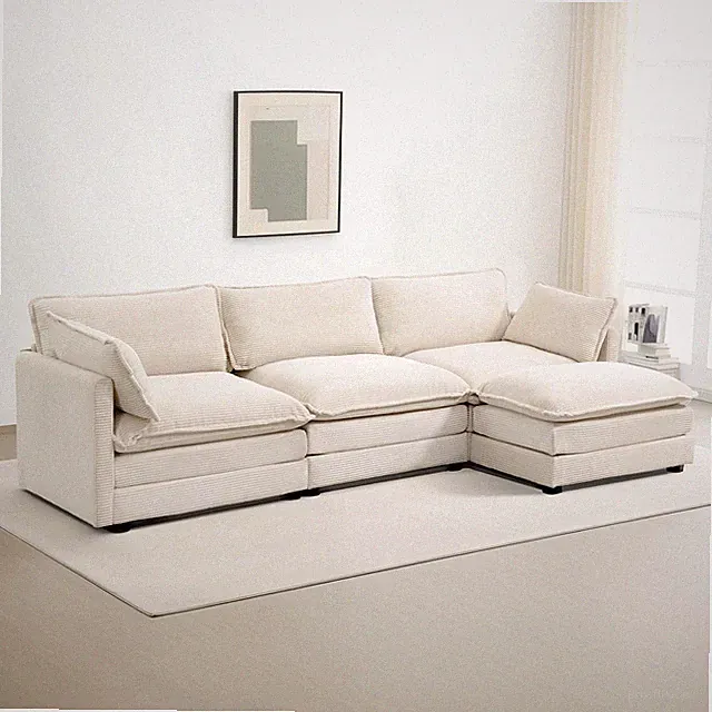 Oversized Modular Sectional Sofa with Movable Ottoman, 112 Inch 4 Seat Modern Co