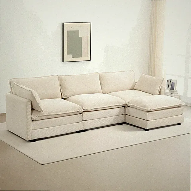 Oversized Modular Sectional Sofa with Movable Ottoman, 112 Inch 4 Seat Modern...