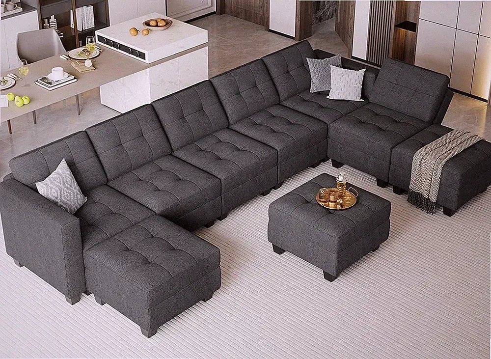 Oversized Modular Sectional Sofa with Reversible Chaise Convertible Sectional Mo