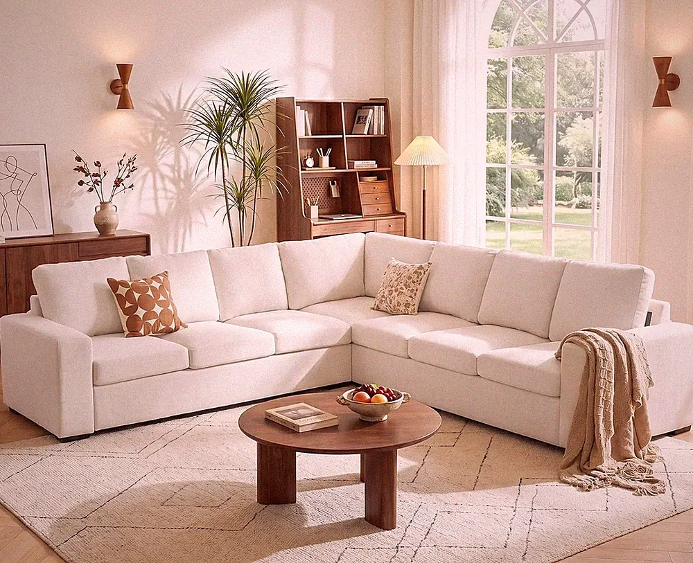 Oversized Modular V Shaped Sectional Couches for Living Room, 7 Seater Comfy Sof
