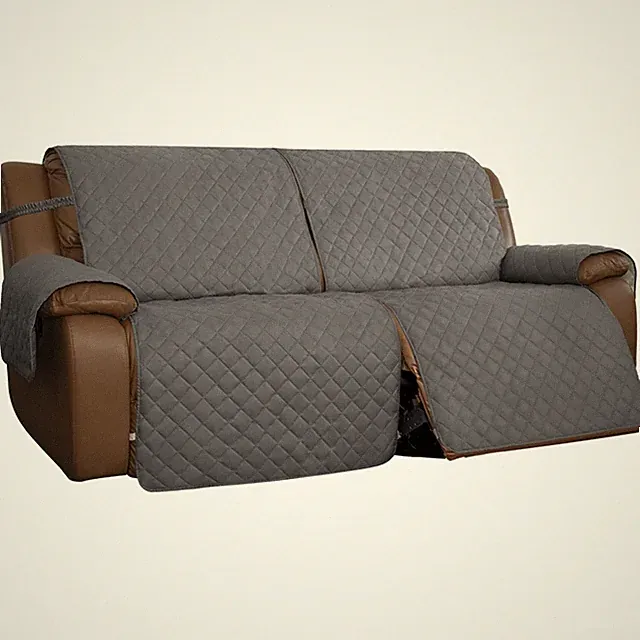 Oversized Recliner Sofa Cover Polyester Gray Reversible Water Resistant Durable