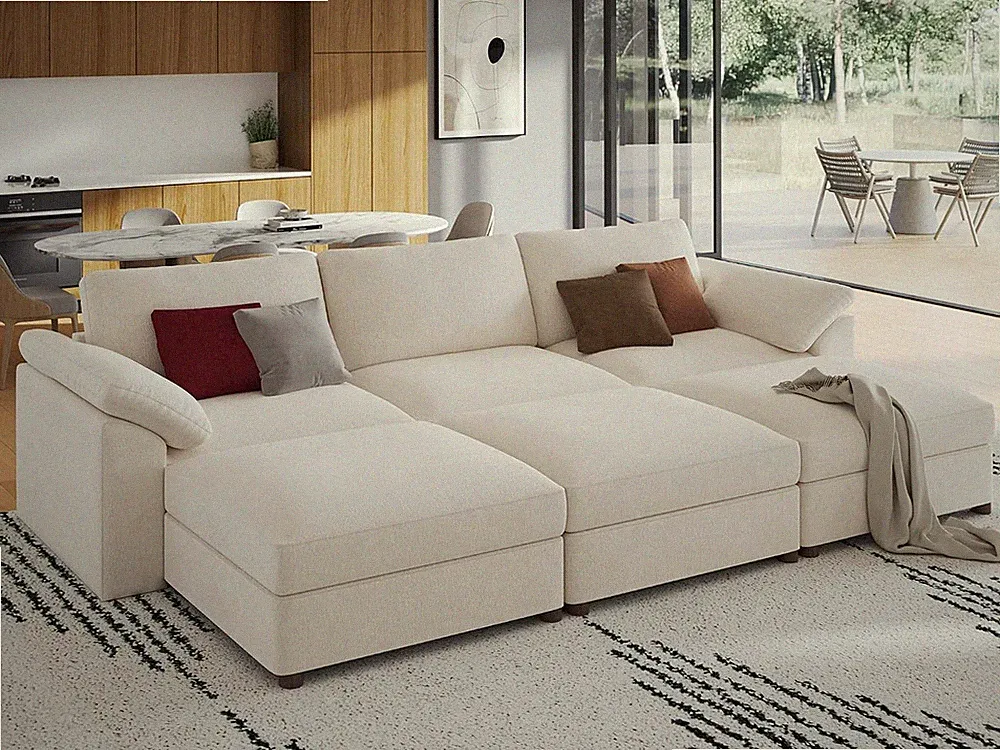 Oversized Sleeper Sectional Sofa,Deep Seat Modular Sofa