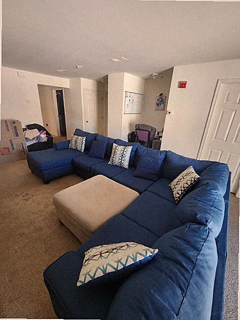 Oversized U-Shaped Deep Seat Sectional Sofa with Chaise Lounge and Ottoman Beige