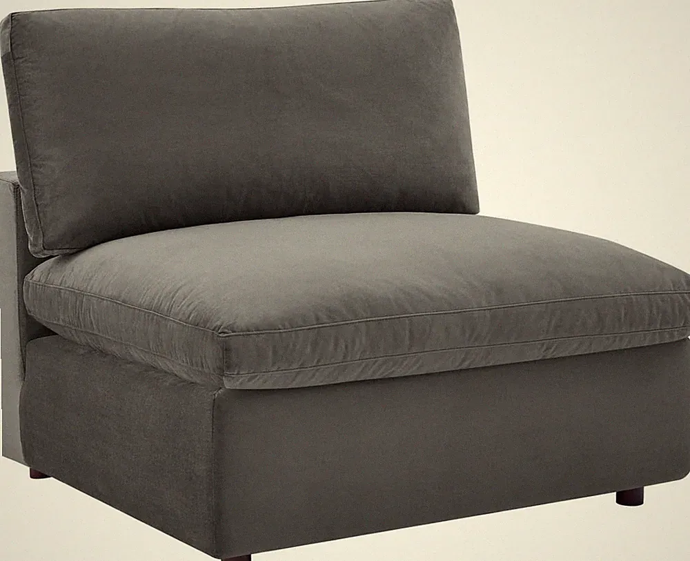 Overstuffed Modular Sofa in Performance Velvet with Down Fill