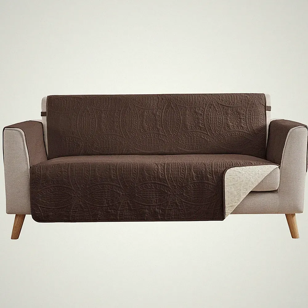 Pamhaven Water Repellent Loveseat Cover for 2 Cushion Couch, Machine Washable