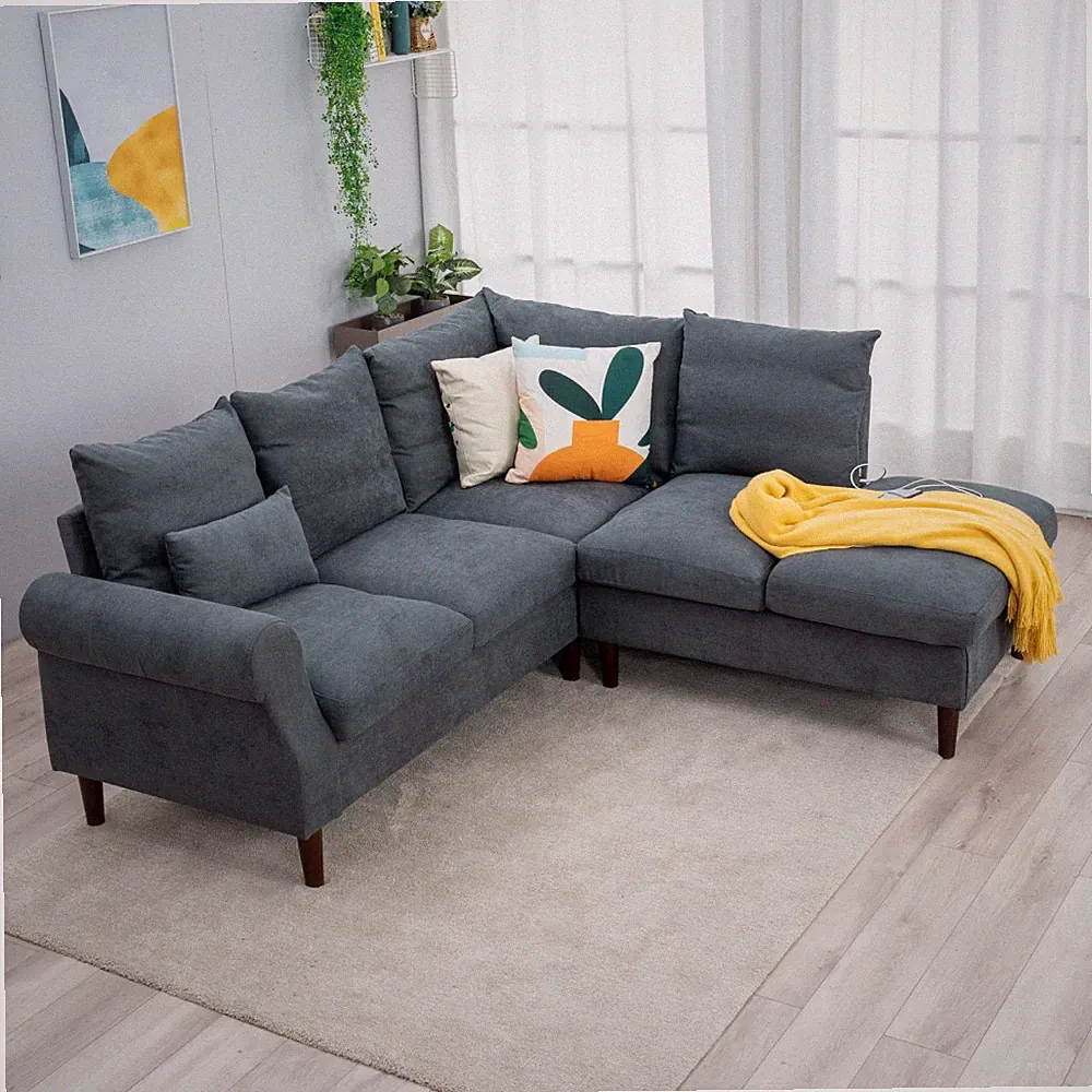 Panana 5 Seat Sectional Sofa Couch,L shaped Sofa with Built in USB Port Chaise