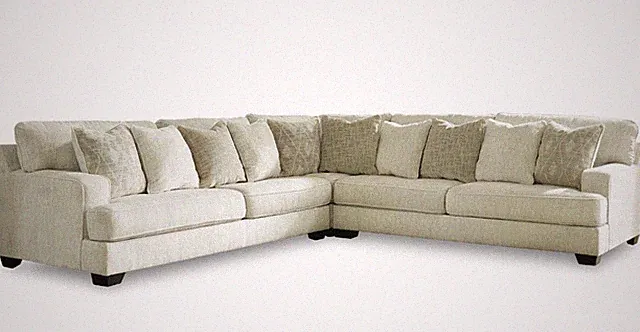 Parchment Radcliffe L-shaped Sectional with Toss Pillows