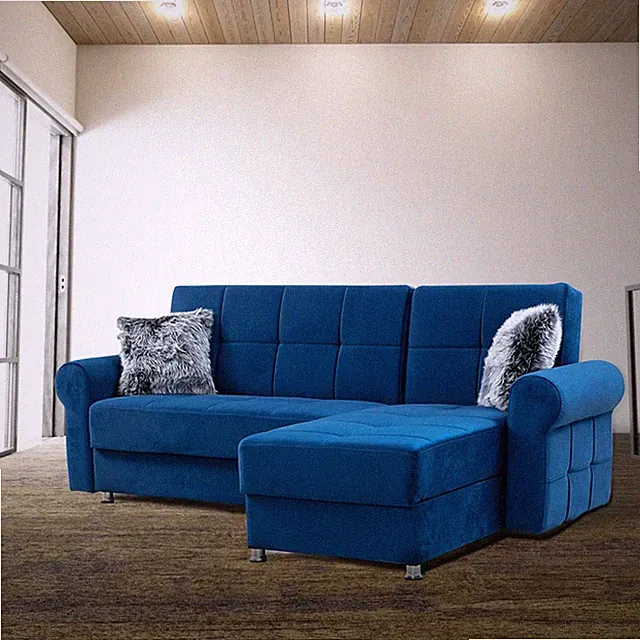 Paris Navy Reversible Sectional Sofa
