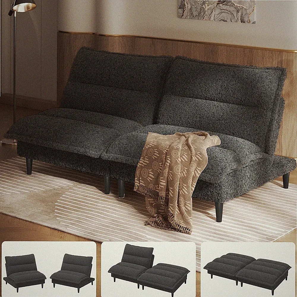 Patbrela Futon Sofa Bed, 4-in-1 Convertible Loveseat Sleeper Couch with