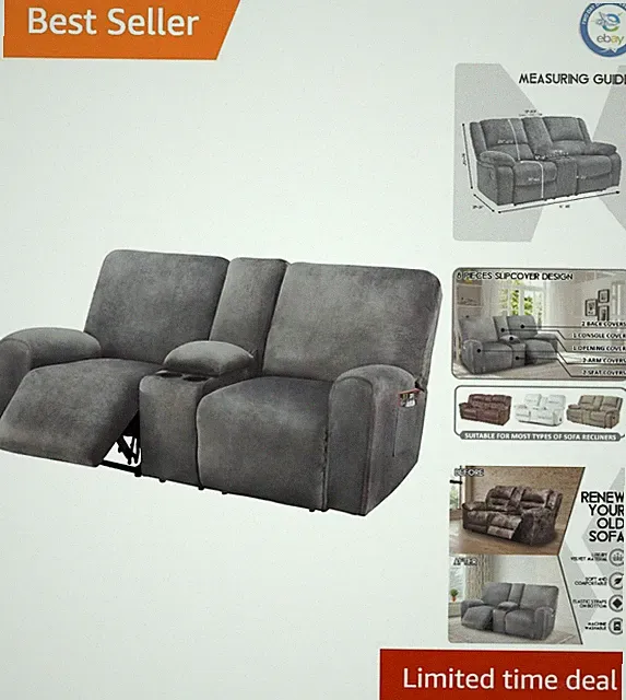 Patented Non-Slip Velvet Loveseat Cover for 2-Seater Recliners - Easy to Install