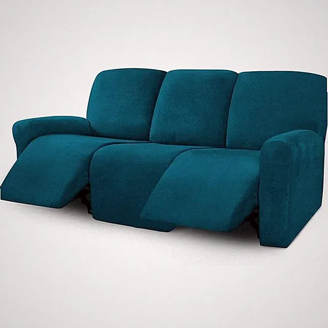 Patented Velvet 3 Seater Reclining Sofa Cover Non Slip Protector Easy Care New