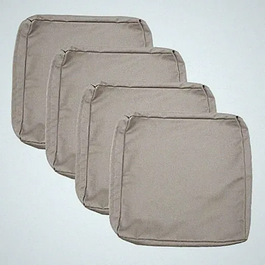 Patio Cushion Covers 24x22 inch, 4Pack 24"x22"x4"-4 PACK-COVER ONLY Tan