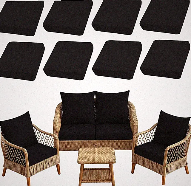 Patio Cushion Covers Outdoor Sofa Seat Slipcovers For Sectional Garden 8pcs