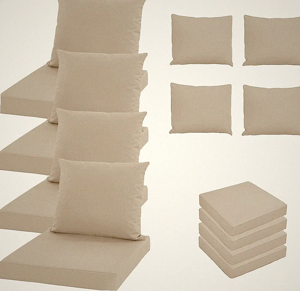 Patio Cushion Covers Replacement Set of 4, Water UV Resistant Outdoor Cushion Sl