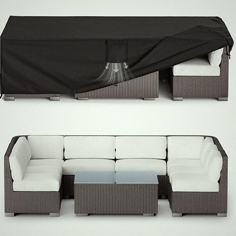 Patio Furniture Cover Outdoor Sectional Sofa Set Cover Heavy Duty 108"x82"x28"