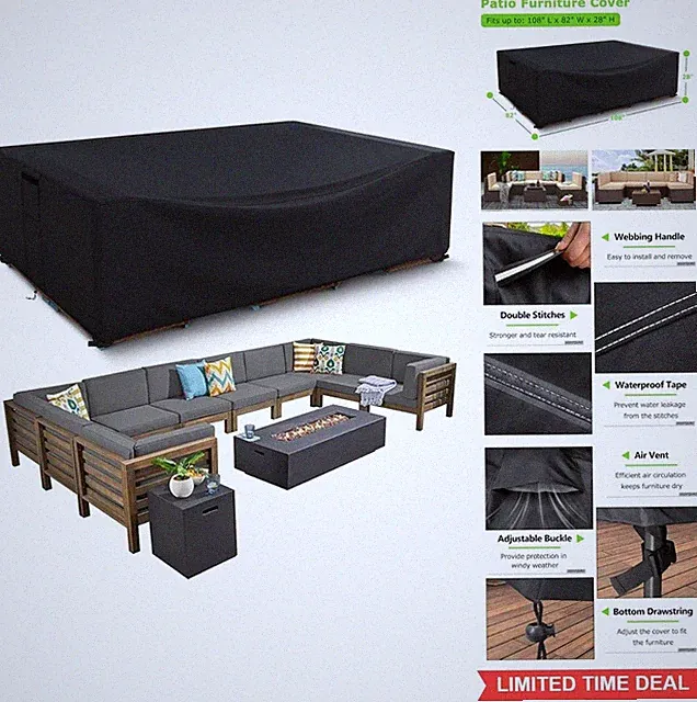 Patio Furniture Covers Waterproof Heavy Duty 600D Outdoor Sectional Sofa