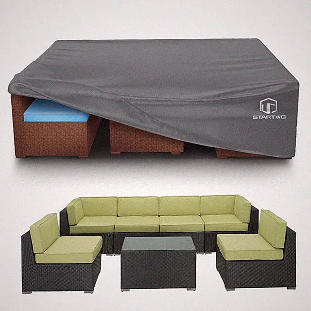 Patio Furniture Covers Waterproof Outdoor Lawn Furniture Set Cover for 7-12 P...