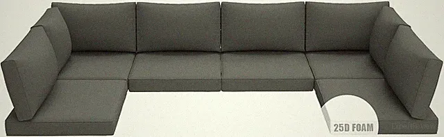 Patio Furniture Cushion for Outdoor Sectional Furniture, Waterproof Outdoor Cush