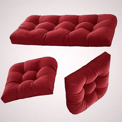 Patio Furniture Cushions Outdoor Sectional Cushion Chair 44"X19"/19"X19" Red