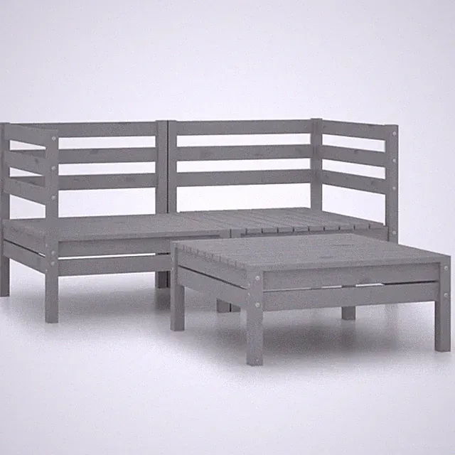 Patio Furniture Outdoor Sectional Conversation Set Solid Wood Pine vidaXL