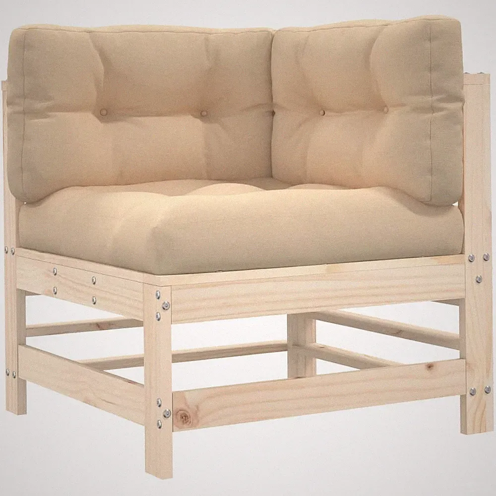 Patio Furniture Outdoor Sectional Sofa with Cushions Solid Wood Pine vidaXL