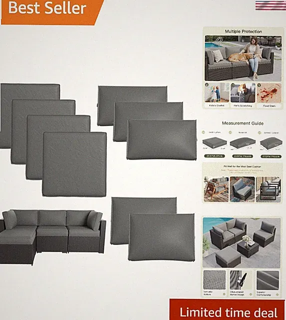 Patio Furniture Replacement Cushions for Outdoor Furniture Set of 4, Thick Pa...