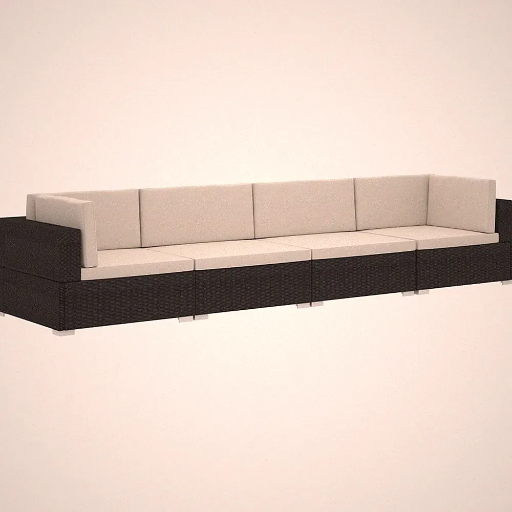 Patio Furniture Set 4 Piece Outdoor Sectional Sofa Set Poly Rattan vidaXL