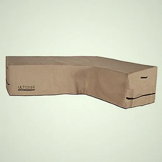 Patio L-Shaped Right Facing Sofa 110"/85"(W)x32"(D)x30"(H) Brown (L-Shaped)