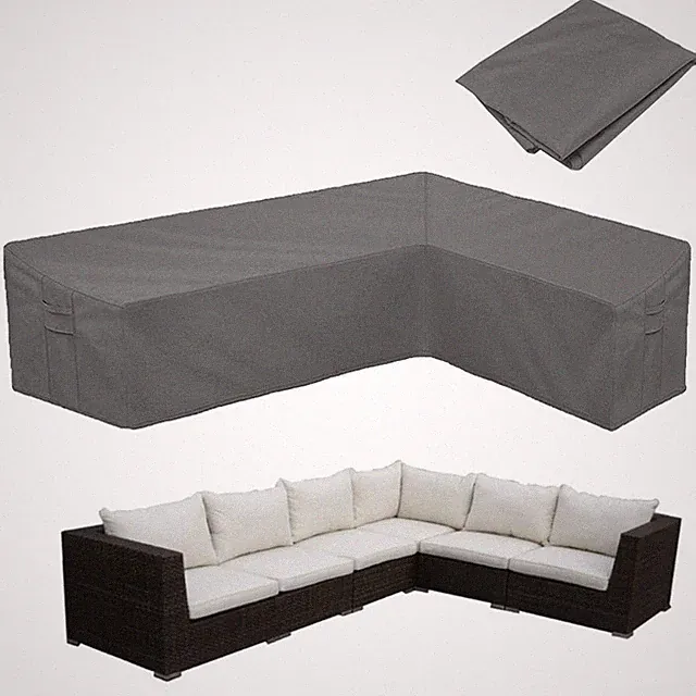 Patio L-Shaped Sectional Couch Sofa Cover Waterproof Outdoor Furniture Cover