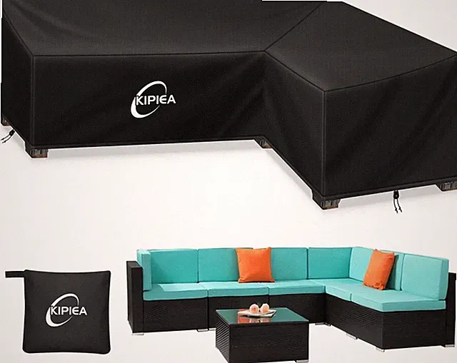 Patio L-Shaped Sectional Sofa Cover,Heavy-Duty Oxford Fabric Outdoor Cover-114x8