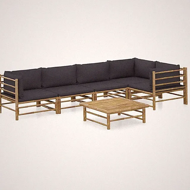 Patio Lounge Set 6 Piece Sectional Sofa with Cushions Solid Wood Pine vidaXL