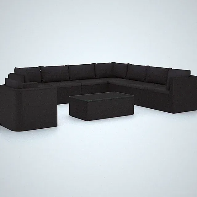 Patio Lounge Set Sectional Sofa Set 6 Piece with Cushions Poly Rattan vidaXL