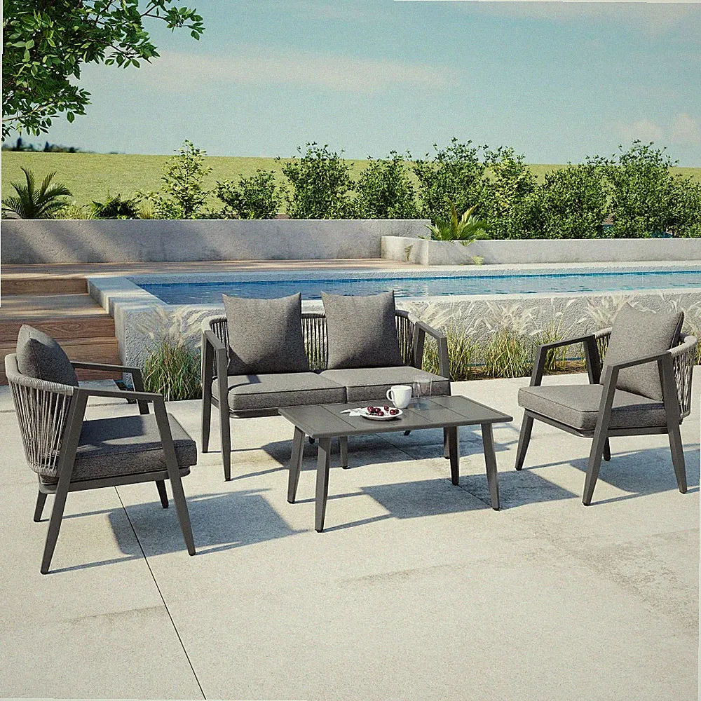 Patio Outdoor Conversation Set Wicker Rattan Sofa Sectional Sofa Yard Garden