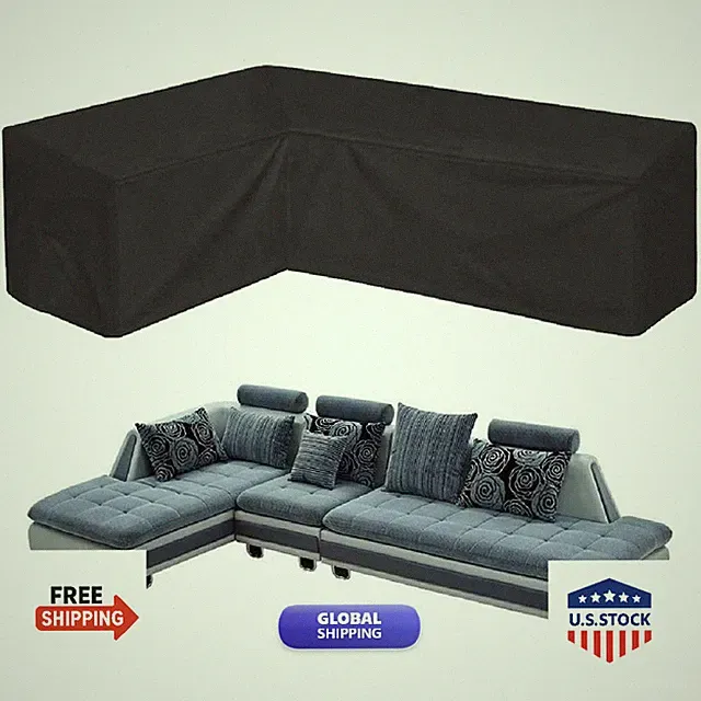 Patio Rattan Corner Sofa Furniture Covers Ucare Waterproof 420D Fabric L Shaped