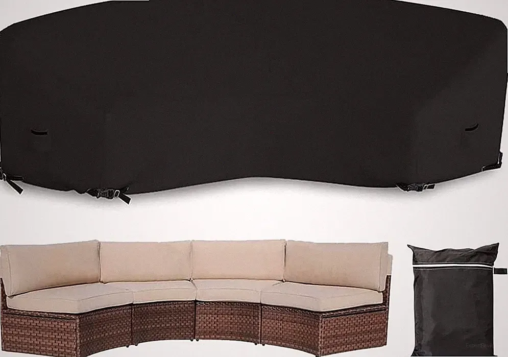 Patio Sectional Curved Sofa Protector Cover Waterproof Heavy Duty 420D Oxford