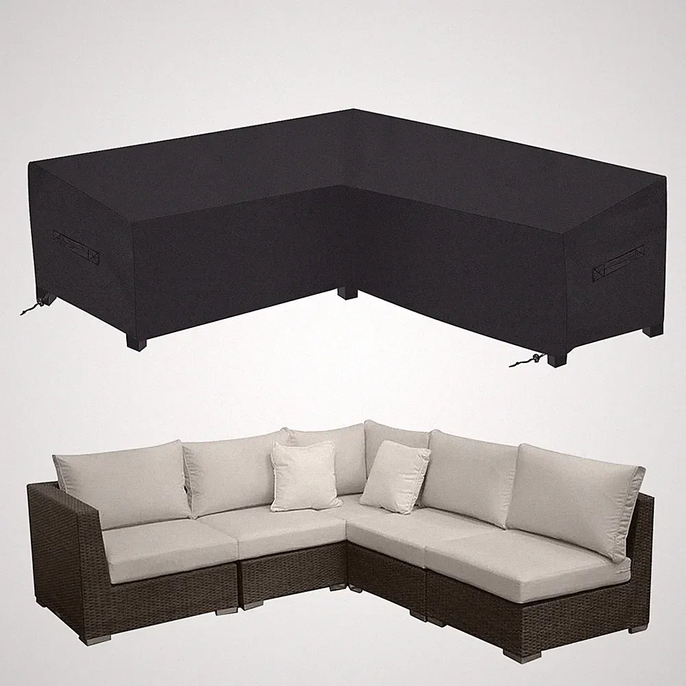 Patio Sectional Sofa Cover Outdoor Waterproof Windproof 85" X 85" V-Shaped Ga...